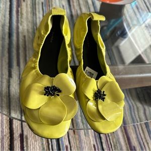 Tory Burch Flower Ballet Cloud Patent Leaf Green Lightweight Shoe